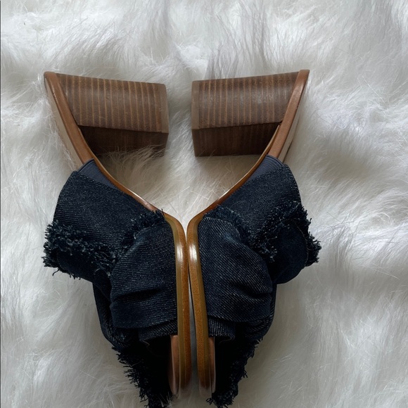 Nine West Blue Frayed Denim Mules 8 - Picture 3 of 8